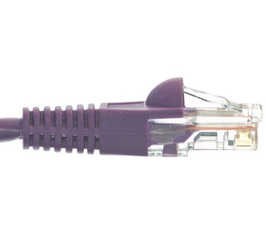 Intellinet Network Patch Cable, Cat5e, 10m, Purple, CCA (Copper Clad Aluminium), F/UTP (cable unshielded/twisted pair - all three pairs wrapped in foil), PVC, RJ45 Male to RJ45 Male, Gold Plated Contacts, Snagless, Booted