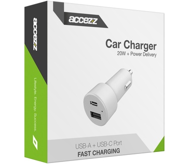 Accezz Car Charger - Autolader - Power Delivery - 20 Watt - Wit