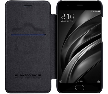 Nillkin Qin Slim Book Case voor Xiaomi Mi6 - Zwart Zwart