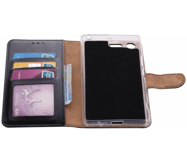 Luxe Lederen Bookcase hoesje voor de Sony Xperia XZ Premium - Zwart (Sony Xperia XZ Premium) Zwart