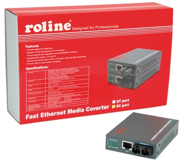 Roline RC-100FX/SC Fast Ethernet converter RJ-45 / SC, Loop-back