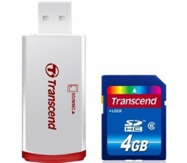 Transcend SDHC 4GB Class 6 + USB Card Reader