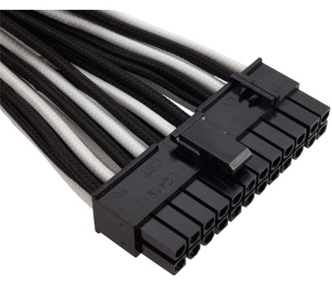 Corsair Premium Individually Sleeved PSU Cable Kit Starter Package, Type 4 (Generation 3) - Wit/Zwart Wit, Zwart