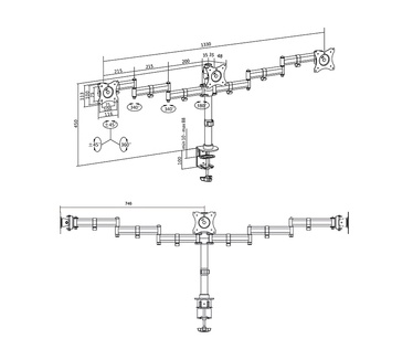 LogiLink Triple monitor desk mount