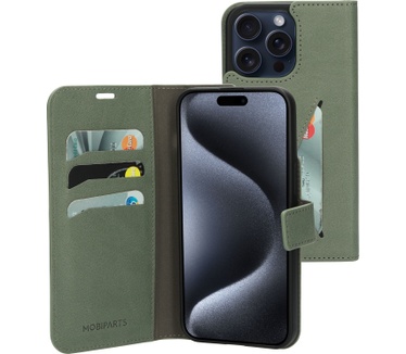 Mobiparts Classic Wallet Case Apple iPhone 15 Pro Max Stone Green