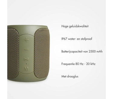 Selencia AquaPlay Bluetooth Speaker - Draadloze speaker - Waterproof - Army Green