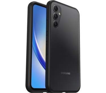 Otterbox OtterBox React-hoesje voor Galaxy A34 5G, schokbestendig, valbestendig, ultradun, beschermende, getest volgens militaire standaard, Antimicrobieel, Black Crystal