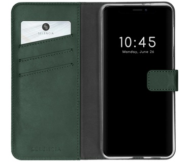 Selencia Echt Lederen Bookcase iPhone 13 Pro - Groen