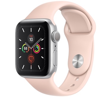 Apple Watch Series 5 (40mm) aluminium, sportbandje Zilver (Roze)
