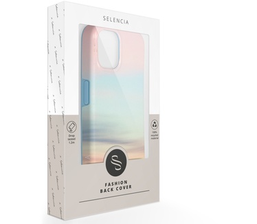 Selencia Aurora Fashion Backcover iPhone 14 - Duurzaam hoesje - 100% gerecycled - Sky Sunset Multicolor