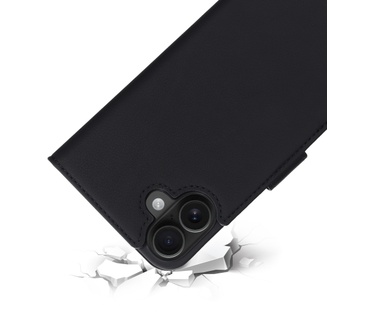 Mobiparts Leather Wallet Case Apple iPhone 16 Plus Black (MagSafe Compatible)