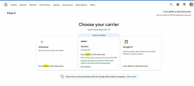 Google Pixel 6: bijbetalen voor mmWave