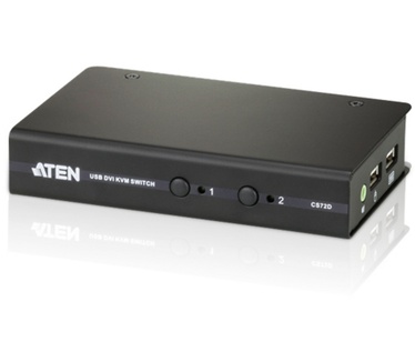 Aten CS72D 2-Port USB DVI KVM Switch, 1x 1.2m 44-pin KVM Cable Set, Non-powered