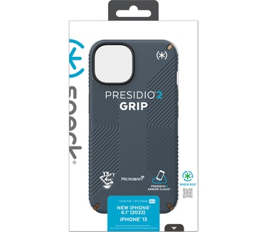 Speck Presidio2 Grip Apple iPhone 14 Charcoal Grey - with Microban