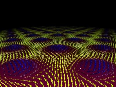 Weergave van magneetvortices in mangaan-silicium