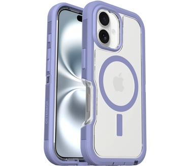 Otterbox Defender Series XT Clear voor MagSafe voor iPhone 16, Lavander Haze (iPhone 16) Transparant