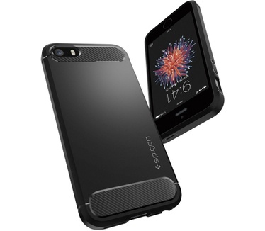 Spigen Rugged Armor Apple iPhone SE Case - Black