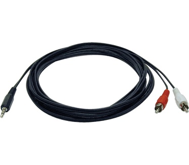 Tripp-Lite 3.5mm Mini Stereo to 2-RCA Audio Y Splitter Adapter Cable (3.5mm M to 2x RCA M), 1.83 m