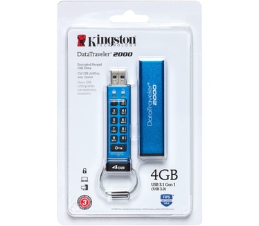 Kingston 128GB DT2000 KYPD USB W/ LI POLY BATT 128GB