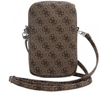 Guess Triangle Logo Wallet Pouch met Riem (7 Inch) - Bruin