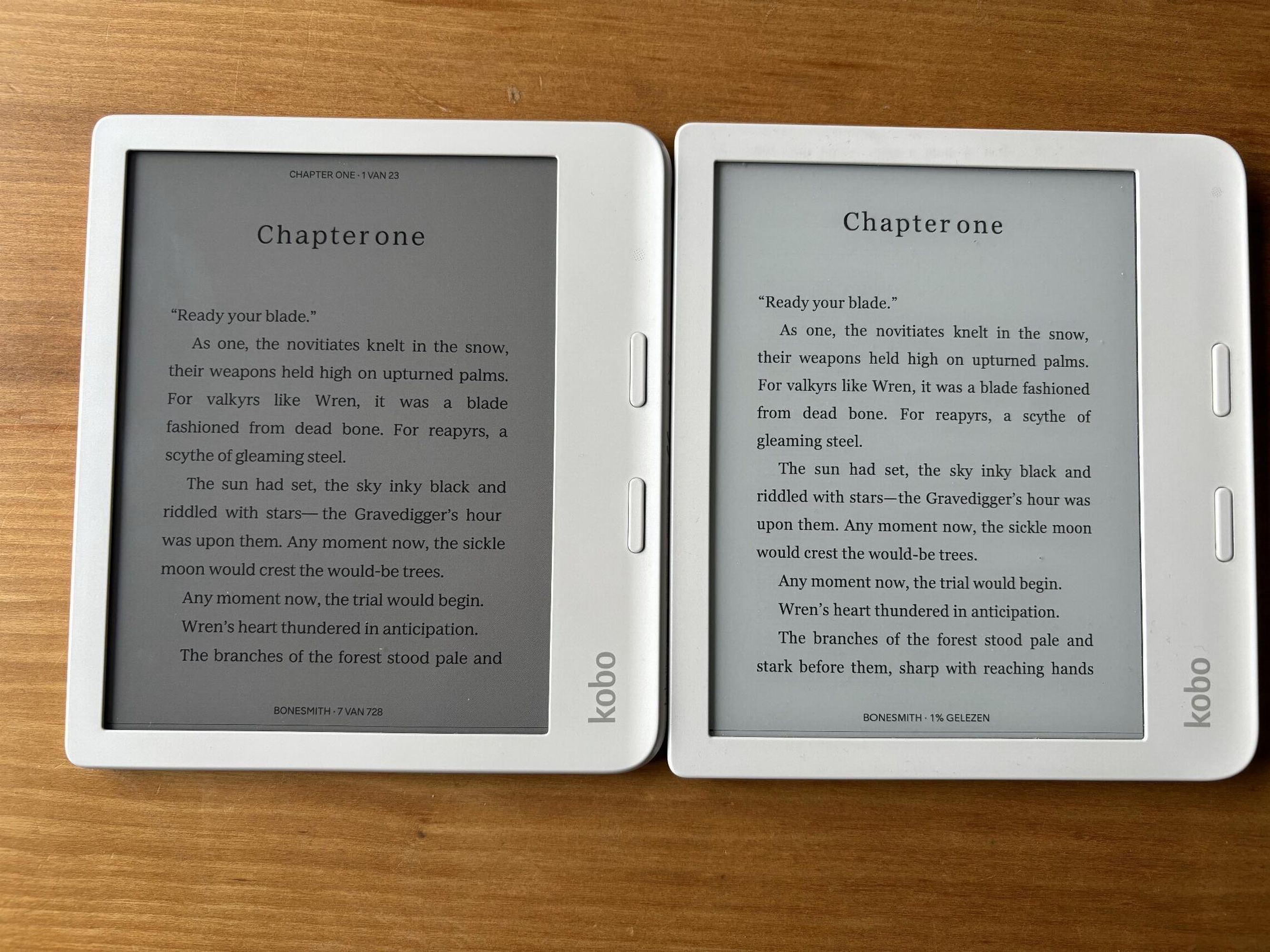 Kobo Libra 2 vs Kobo Libra Colour - 0% backlight