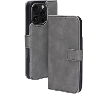 Mobiparts Classic Wallet Case Apple iPhone 16 Pro Granite Grey (MagSafe Compatible)
