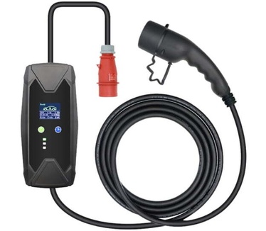 Mobiele Thuislader Type 2 – 22 kW 10 meter – 32A 3-fase (380v) IP67 Waterdicht met CEE stekker rood