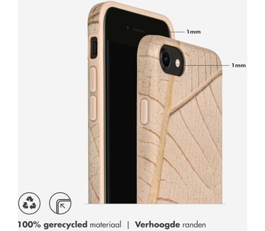 Selencia Aurora Fashion Backcover iPhone SE (2022 / 2020) / 8 / 7 - Duurzaam hoesje - 100% gerecycled - Earth Leaf Beige