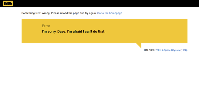 IMDb-storing, foutmelding, 2001. Bron: IMDb