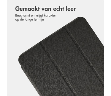 Accezz Leather Trifold Bookcase Apple iPad Pro 13 (2025) M5 / (2024) M4 - Zwart