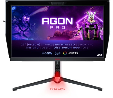 AOC Agon Pro AG274QXM Rood, Zwart