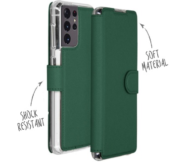 Accezz Xtreme Wallet Bookcase Galaxy S21 Ultra - Donkergroen (Galaxy S21 Ultra) Groen
