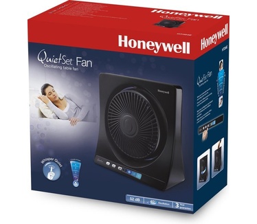 Honeywell HT354E4 bureauventilator - TurboForce-technologie - 3 snelheidsinstellingen - 90° oscillatie - compact ontwerp - zwart