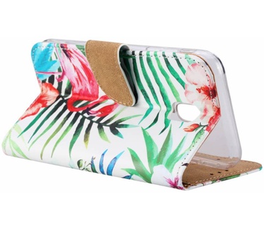 Flamingo print lederen Bookcase hoesje voor de Samsung Galaxy J3 2017 - Wit (Samsung Galaxy J3 2017) Wit