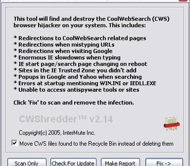 CWShredder 2.14 screenshot