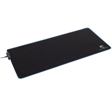 White Shark White Muismat voor spellen met RGB achtergrondverlichting Luminous XL, 800x350x3mm, Muismat, Zwart