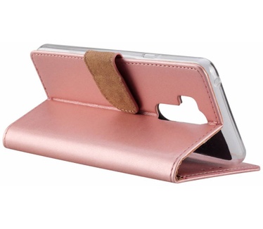 Luxe Lederen Bookcase hoesje voor de LG G7 ThinQ - Metallic Roze (LG G7 ThinQ) Rosé Goud