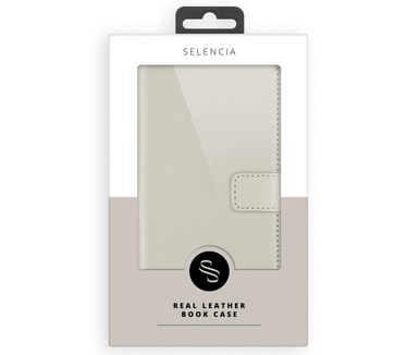 Selencia Echt Lederen Bookcase Samsung Galaxy A35 - Greige