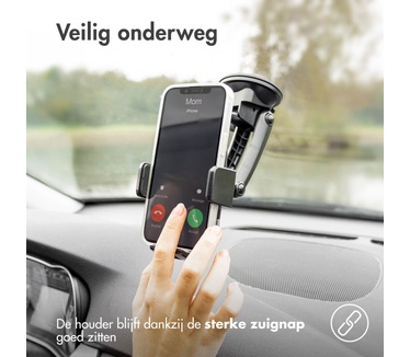 Accezz Telefoonhouder auto - Draadloze oplader - Dashboard en voorruit - Zwart