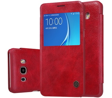 Nillkin Qin PU Leather Book Case Samsung Galaxy J7 (2016) - Rood Rood