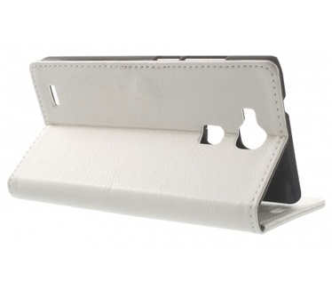 Kees Lederlook Portemonnee Hoesje Huawei Ascend Mate 7 - Wit