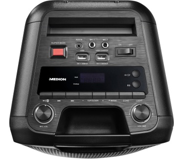 Medion LIFE E61400 partyspeaker, LC-display, Bluetooth 5.0, Karaoke, Eenvoudig te transporteren, 2 x 22 W RMS