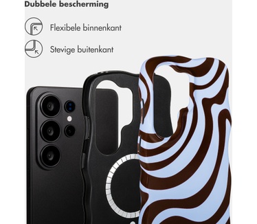 Selencia Vivid Wavy Backcover met MagSafe voor de Samsung Galaxy S26 Ultra - Dream Swirl Chocolate