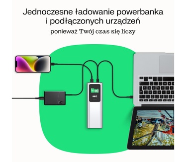 Green Cell GC PBGC25UD - Powerbank PBGC25UD, 25200 mAh, 140 W, 1x USB-A, 2x USB-C
