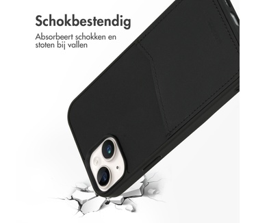 Accezz Premium Leather Card Slot Backcover iPhone 14 Plus - Zwart