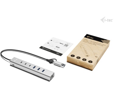 i-tec USB-C/USB-A Metal HUB 6 port (3x USB-C, 3x USB-A), LAN, Power Delivery 85W