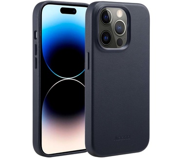 Accezz MagSafe Leather Backcover iPhone 14 Pro - Zwart