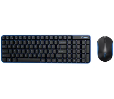 Qware Waterford. Toetsenbord formaat: Volledige grootte (100%). Stijl toetsenbord: Recht. Aansluiting: RF Draadloos, Toetsenbord toetsschakelaar: Membraan keyswitch, Toetsenbordindeling: QWERTY, Aanbevolen gebruik: Kantoor. Kleur van het product: Blauw. I