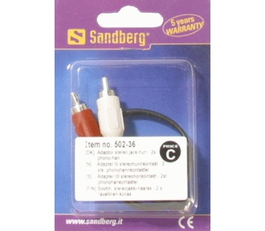 Sandberg Adapter MiniJack-F->2xRCA-M