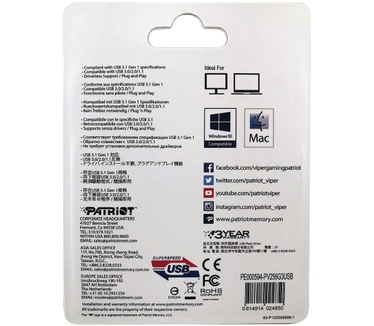 Patriot Memory Patriot Viper 2 256GB Rood